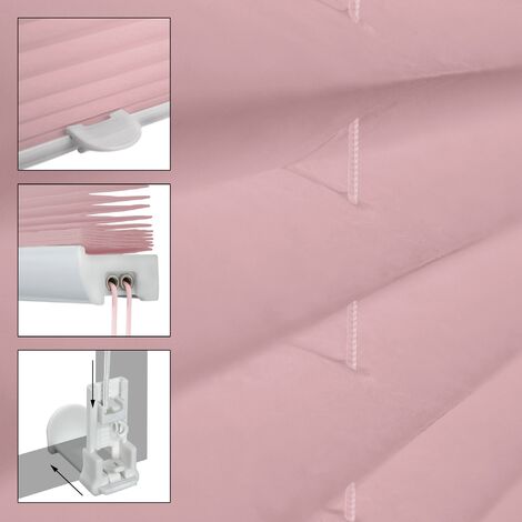 Set da 2 Tende Plissettate a Rullo, in Tessuto e Poliestere, per Interni,  Senza Trapano, HxL 60x130 cm, Bianco