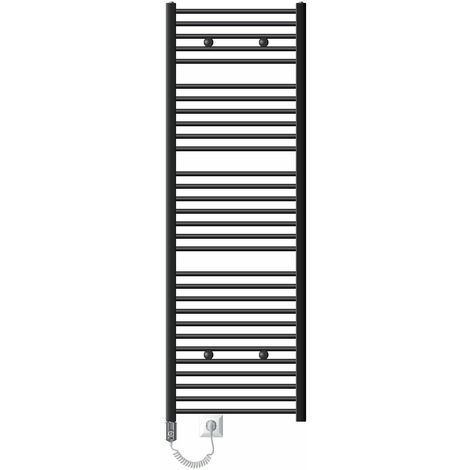 LuxeBath Radiatore Sahara 400 x 800 mm Antracite Curvo con Connessione Laterale, Calorifero in Acciaio, Termosifone da Parete, Scaldasalviette Riscaldamento per Bagno, Asciugamani Design Moderno