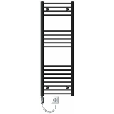 ECD Germany Radiatore da Bagno Elettrico 400 x 1200 mm Antracite Dritto con Attacco Laterale incl. Asta Riscaldante 900W Radiatore Asciugabiancheria Radiatore Scaldasalviette Termosifone (1/5)