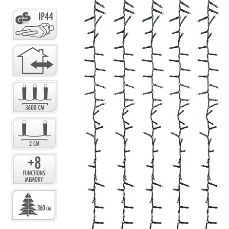 Albero luminoso 210 cm uso interno 192 led bianco caldo