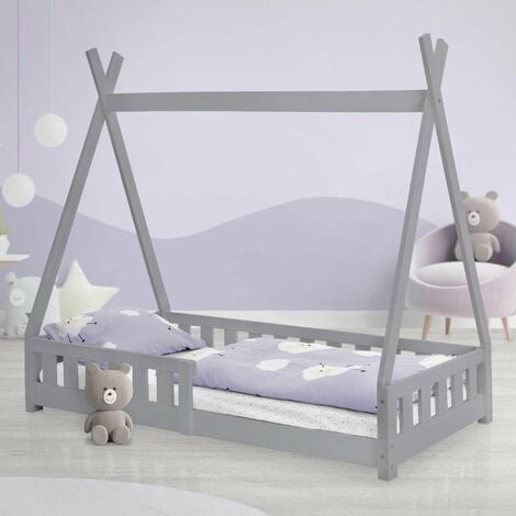 Letto per bambini singolo 140x80 160x80 180x80 con sponda anticaduta con  barriera cassettone estraibile e telaio a doghe per bambini e bambine -  Tomi