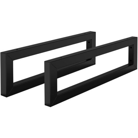 ML-Design Set di 2 Staffe a Muro Rettangolari 500 x 150 mm in Acciaio Nero Supporti per Scaffali Aperti Mensole Telaio Lavabo Bagno Scrivania Mobili Reggimensola da Parete incl. Materiale di Montaggio