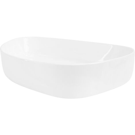 Lavabo Da Appoggio Ghost 42 Cm In Ceramica – Design Made In Italy (Bianco Lucido)