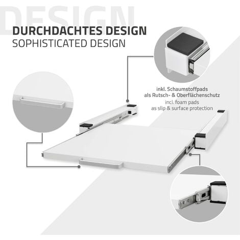 Base per lavatrice con ripiano 63x54 cm in acciaio bianco ML-Design