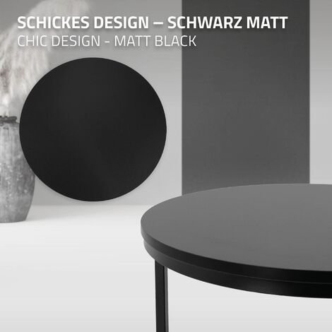 ML-DESIGN - Set Di 2 Tavolini Da Caffè Salotto Soggiorno Divano Sovrapponibili Rotondi 59x40 Cm 74x48 Cm Tavoli D Appoggio Impilabili In Mdf Rovere Scuro Struttura Telaio In Metallo Nero Moderni 4064649116849 - 5