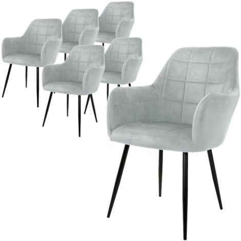 ECD Germany Set x Sedia da Pranzo Grigio Chiaro Poltrone