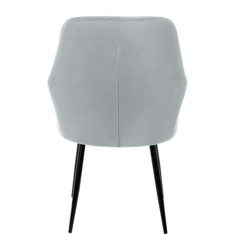 Albatros Dora - Set Di 4 Sedie Da Pranzo In Velluto Grigio, Design Vintage, Struttura In Metallo, Portata 110 Kg - 2