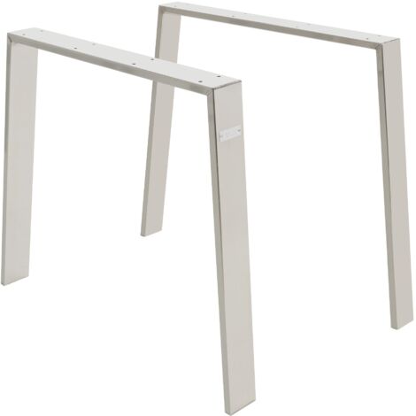 Base Tavolo In Acciaio Inox Dublino - 73cm Altezza, 60x40cm Base, Per Tavoli Fino A 120x80cm - Foto 4