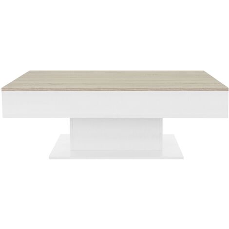 Tavolino da salotto bianco in MDF con 2 ripiani moderno ML-DESIGN