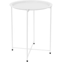 Tavolino Da Caffè Rotondo Con Vassoio Estraibile - Moderno, Nero, Per Salotto - Foto 8