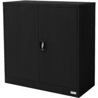 Armadio Metallico Con Serratura WOLTU - Ripiani Regolabili, Nero, 90x92x40 Cm - Foto 10