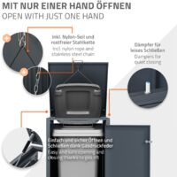 Copribidone Per 2 Bidoni Della Spazzatura 240L - Box In Acciaio Antracite Con Coperchio