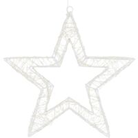 ECD Germany Stella di Natale con Illuminazione a 960 LED Bianco Caldo 38 cm per Interno Esterno IP44 con Timer Telaio Metallico Decorazione Natalizia per Finestre con Cavo di Alimentazione 5 m