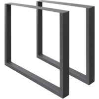 ECD Germany 2 x Gambe per Tavolo in Acciaio Struttura Telaio Tavolo Antracite 60 x 72 cm Design Stile Industriale - Set di 2 Piedi Struttura Tavolo da Salotto Base Cornice Seduta Gambe Rettangolare