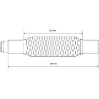 ECD Germany Tubo Flessibile di Scarico Marmitta 45 x 200 mm Flex in Acciaio  Inox Rinforzato