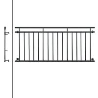 ECD Germany Ringhiera Balcone Francese 156 x 90 cm con 11 Barre Lucido in  Acciaio Inox Supporto Protezione per Finestre Griglia Parapetto Balaustra