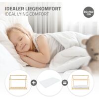 ML-Design Lettino per Bambini a Forma di Casa con Tetto e Rete a