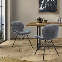 ML-Design Set di 2 Sedie per Sala da Pranzo Antracite con