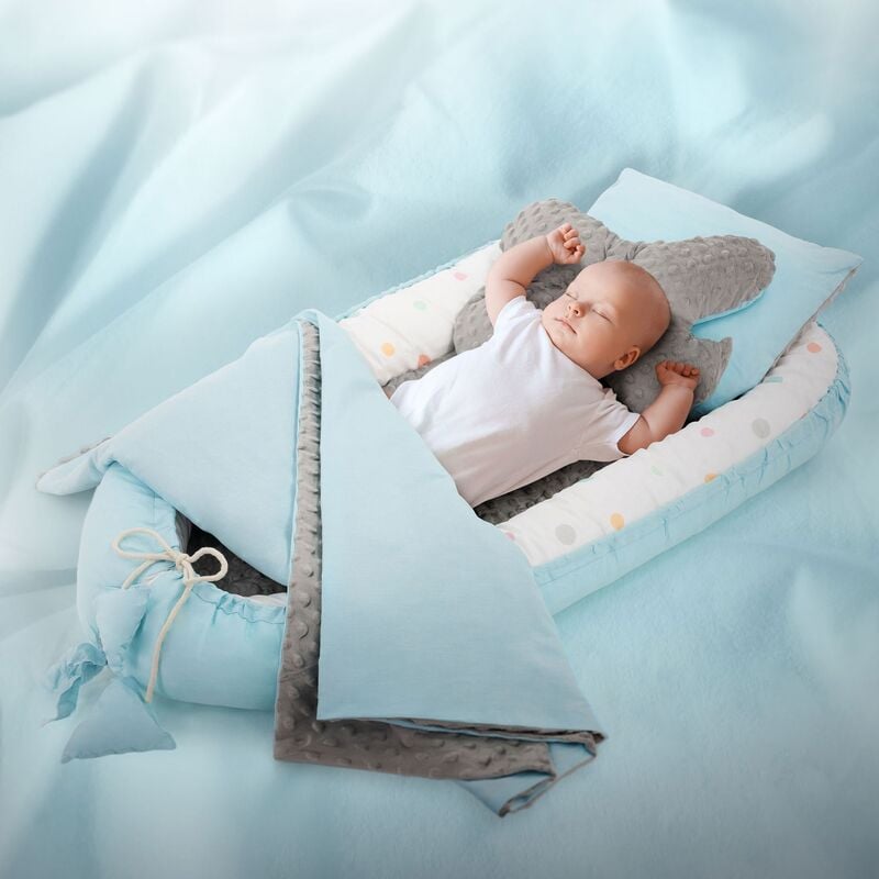 Cama de bebé de algodón suave con almohada, nido portátil, cuna de