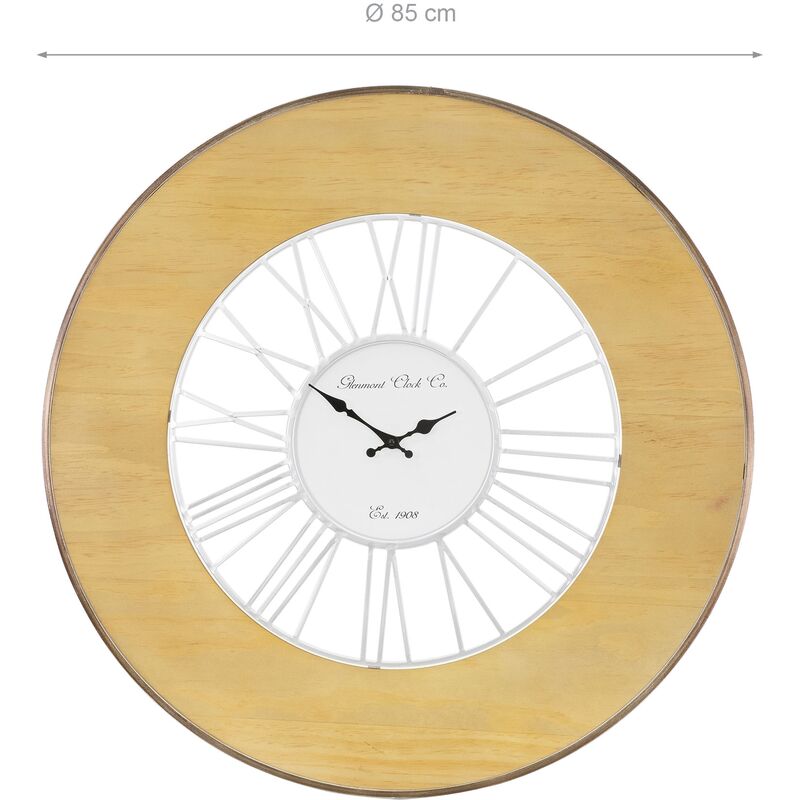 Reloj de Pared Reloj de Diseño Reloj Decorativo Salón Madera Retro Woodheim  Ø 85