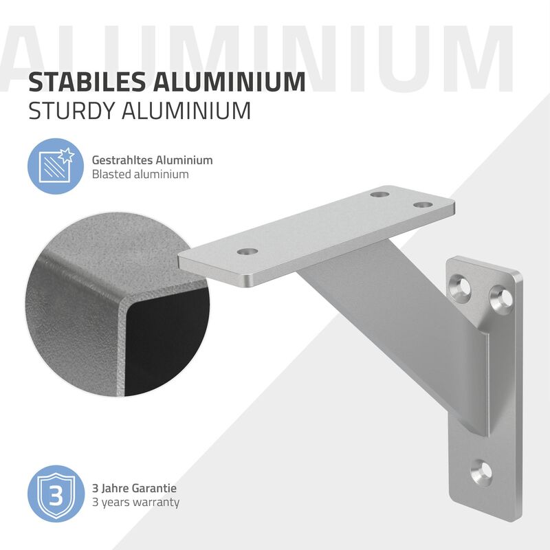 ML-Design Set de 4x Soporte de Estante 120x120mm Blanco de Aluminio Estilo  Industrial Forma de