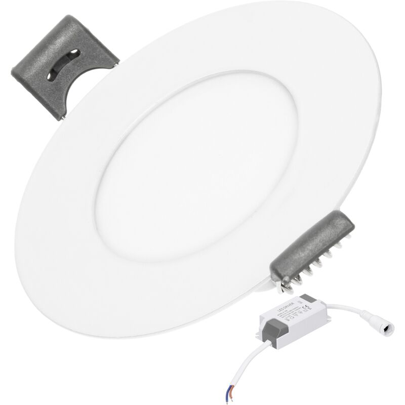 ECD Germany Lámpara de techo empotrable 3W - Blanco frío 6000K - 143 lúmenes Ø8.5cm - redonda - panel ultradelgado de techo