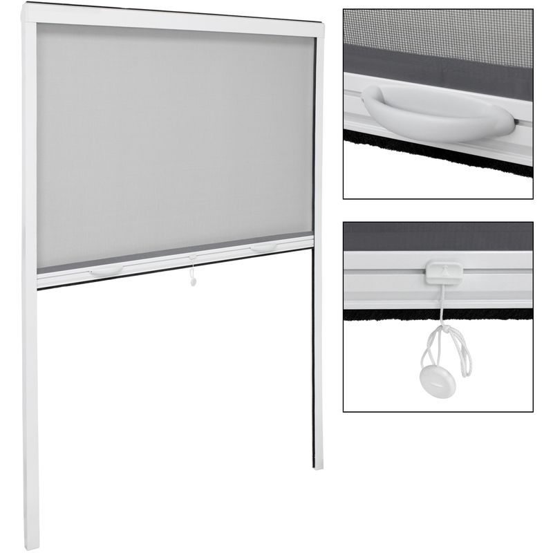 ECD Germany Mosquitera Enrollable para Ventana Color Marco Blanco  Resistente a la intemperie 90 x 160 cm Tela de Fibra de Vidrio Armazón de  Aluminio M