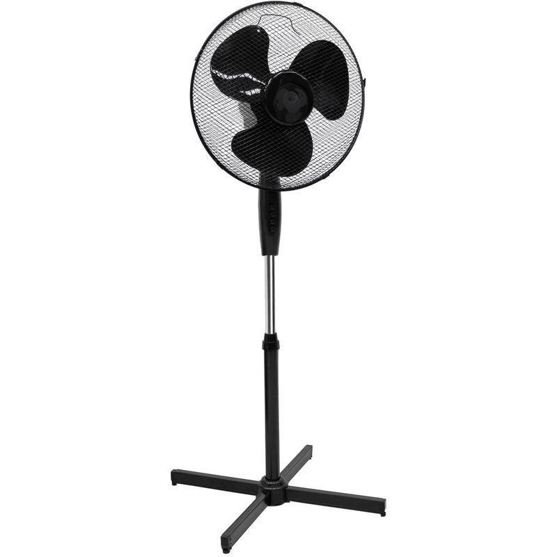 Ventilador de pie suelo oscilante negro 45W 16 giratorio eléctrico 3 niveles