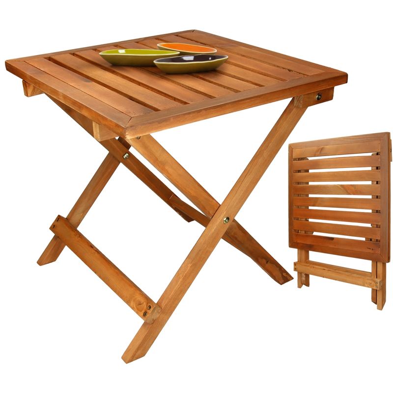 Mesa de jardín exterior plegable de madera pino terazza café plegable portátil