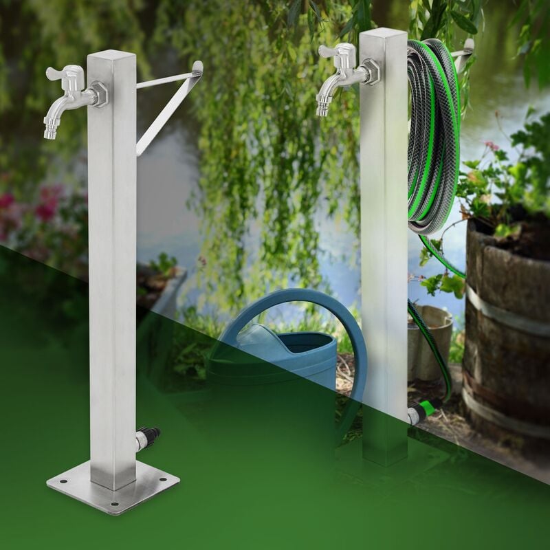 Columna De Agua para acero inoxidable fuente plateado patio 5 x 65 cm ecd germany en grifo independiente con