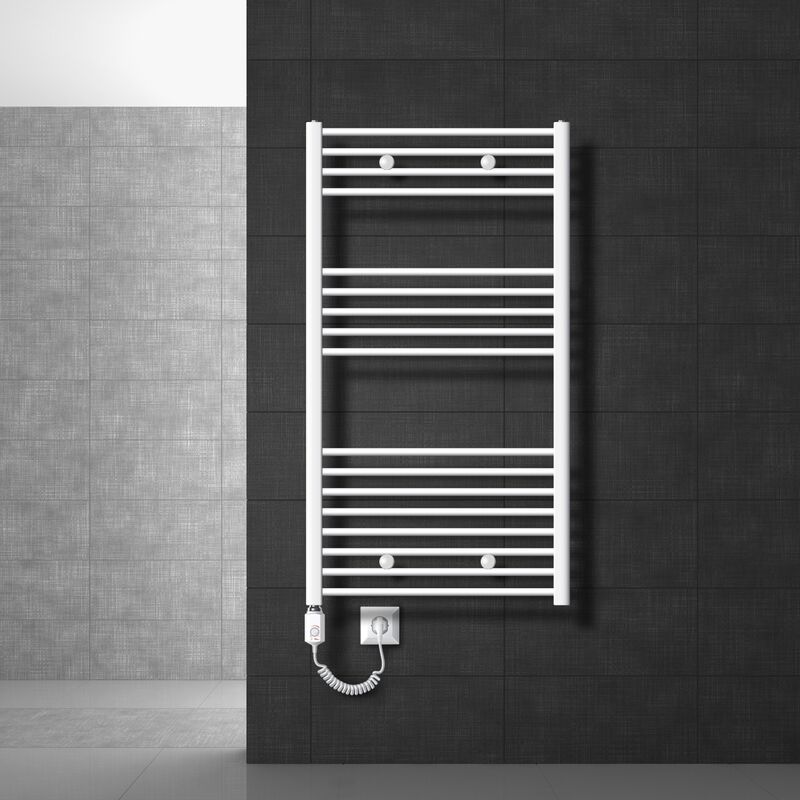 Radiador toallero eléctrico ROINTE Serie D 600W negro