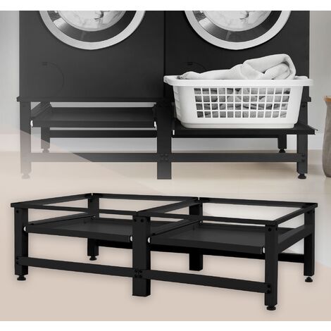 Pedestal doble bastidor con 2 estantes extensibles base para lavadora y  secadora