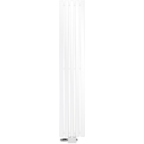 Radiador de baño plano con espejo y juego de conexión a la pared 1200x450  mm Blanco ML-Design