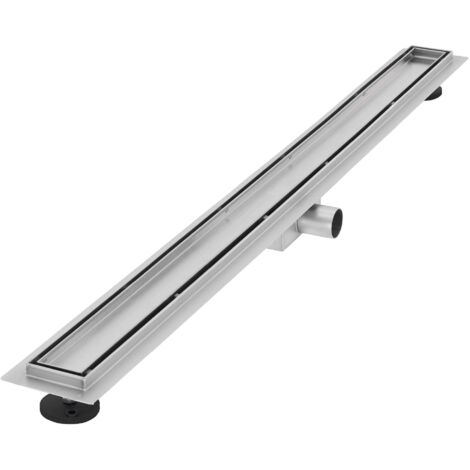 Canaleta De Ducha VBChome De 90 Cm Color Negro - Desagüe Plano De Doble Cara, Sifón Autolimpiable Antiolores, Ajustable En Altura, Para Instalación En Suelo De Ducha