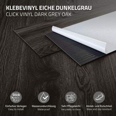 ML-Design Suelo Vinílico Adhesivo de PVC 4,6m² Color Roble Blanco Grosor  2mm Planchas de
