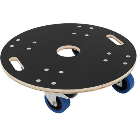 ECD Germany Carrito de Transporte Redondo para Muebles Ø57x14,5 cm con 4x Ruedas Giratorias de Caucho Carretilla con Frenos Platforma Mundanzas y Translado de Maquinaria/Electrodomésticos hasta 800kg (1/5)