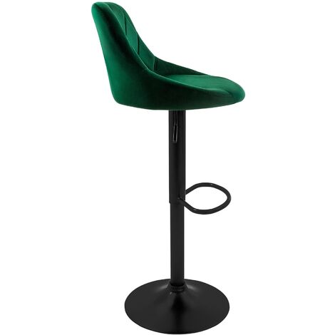 ML-Design Juego de 4x Taburetes de Bar Bistro Tapizados en Piel Sintética PU Verde Sillas con Respaldo Ergonómico y Reposapiés Asiento Cómodo de Mostrador Regulable en Altura 62-82 cm y Giratorio 360°