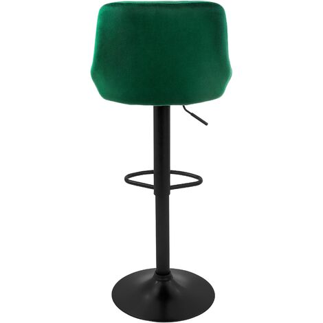 ML-Design Juego de 4x Taburetes de Bar Bistro Tapizados en Piel Sintética PU Verde Sillas con Respaldo Ergonómico y Reposapiés Asiento Cómodo de Mostrador Regulable en Altura 62-82 cm y Giratorio 360°