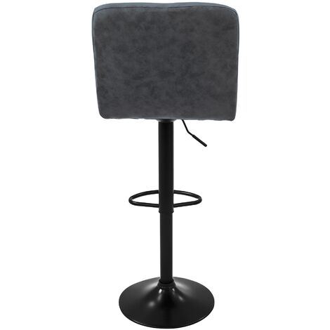 Taburete De Bar Vintage Con Ruedas - Altura Regulable 50-64 Cm, Giratorio 360°, Para Peluquería O Hogar