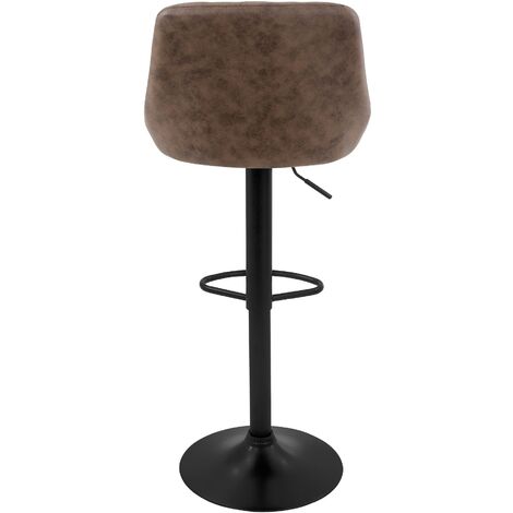 ML-Design Juego de 6x Taburetes de Bar Tapizados en Piel Sintética PU Marrón Sillas con Respaldo Ergonómico y Reposapiés Asiento Cómodo de Mostrador Regulable en Altura 63-83cm y Giratorio 360°