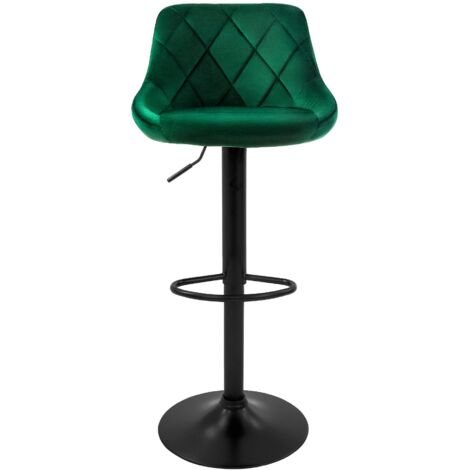 ML-Design Juego de 6x Taburetes de Bar Bistro Tapizados en Piel Sintética PU Verde Sillas con Respaldo Ergonómico y Reposapiés Asiento Cómodo de Mostrador Regulable en Altura 62-82 cm y Giratorio 360°