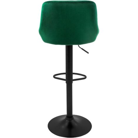 ML-Design Juego de 6x Taburetes de Bar Bistro Tapizados en Piel Sintética PU Verde Sillas con Respaldo Ergonómico y Reposapiés Asiento Cómodo de Mostrador Regulable en Altura 62-82 cm y Giratorio 360°