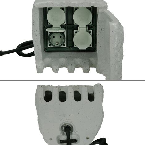 Base 4 Tomas-Enchufes con 4x Interruptores individuales con clavija y 1,5m  de Cable de 16A