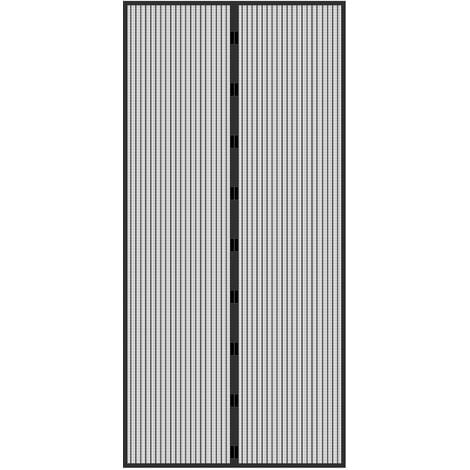 Cortina magnética malla de puerta anti mosquitos insectos 100x210 cm color negro