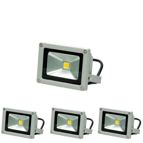 ECD Germany 3x Focos reflectores LED 10W - resistente al agua - 600 lúmenes - 2800K Blanco cálido - Clase de protección IP65 - proyector de pared para exterior