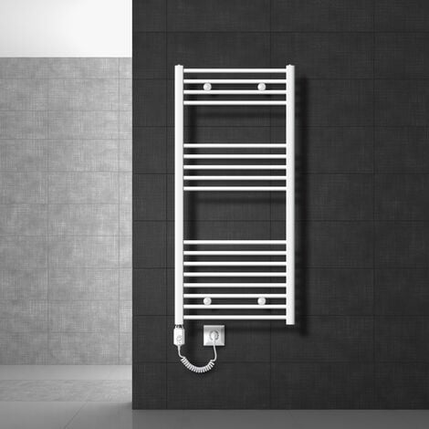 vidaXL Radiador toallero Recto Calefactor Central de baño 600 x 1160 mm Negro 