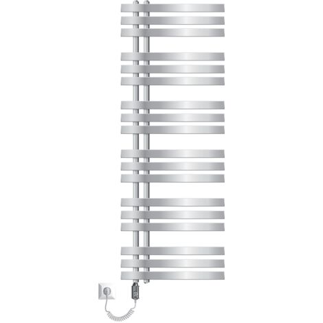 Radiador Toallero Eléctrico ECD Alemania 1200W - Cromo Curvado 500x1500 Mm - Calienta Y Seca Toallas