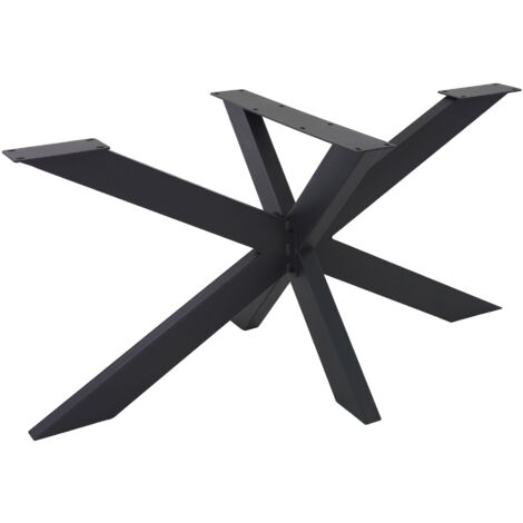 ML-Design Pata de Mesa Industrial Cruzadas 78x71x120cm Negro Diseño Araña Forma X Patines Metálicos para la Base de Encimera Acero con Recubrimiento Polvo Pies Soporte Auxiliar Decorativo de Hogar