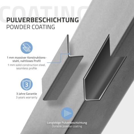 ECD Germany 2x Conjunto de Patas de Mesa 30x43 cm Perfiles Cuadrados de  Acero con Recubrimiento