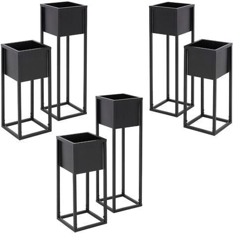 ML-Design Juego de 3 Soportes para Plantas de Metal Dorado